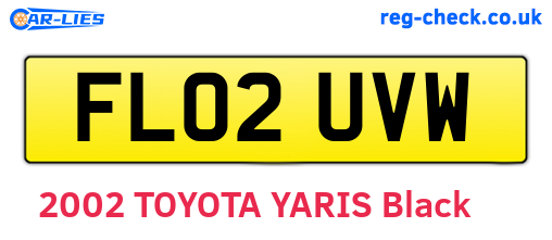 FL02UVW are the vehicle registration plates.