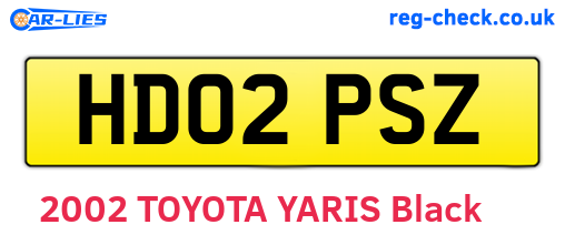 HD02PSZ are the vehicle registration plates.