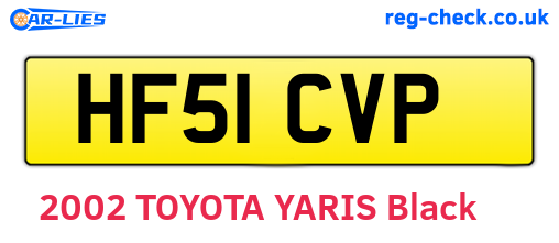 HF51CVP are the vehicle registration plates.