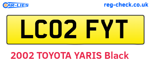 LC02FYT are the vehicle registration plates.
