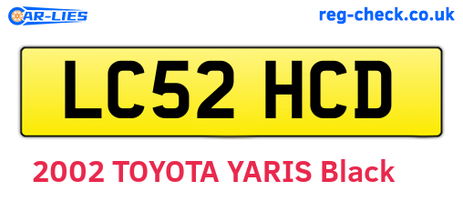 LC52HCD are the vehicle registration plates.