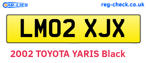 LM02XJX are the vehicle registration plates.