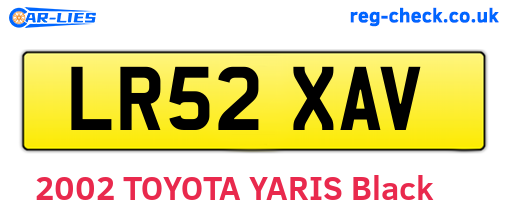 LR52XAV are the vehicle registration plates.