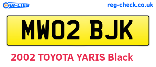MW02BJK are the vehicle registration plates.
