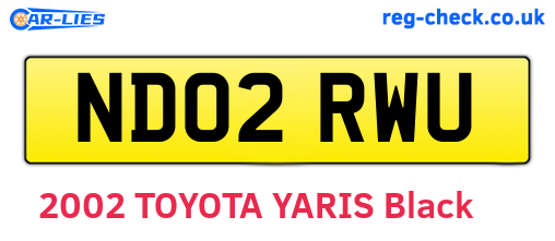 ND02RWU are the vehicle registration plates.
