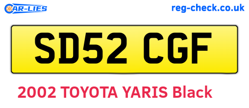 SD52CGF are the vehicle registration plates.
