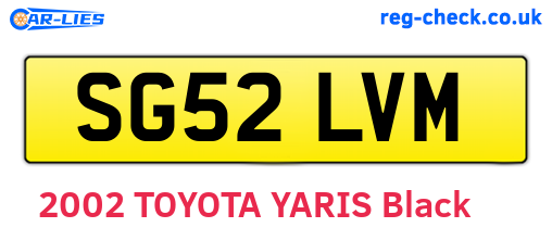 SG52LVM are the vehicle registration plates.