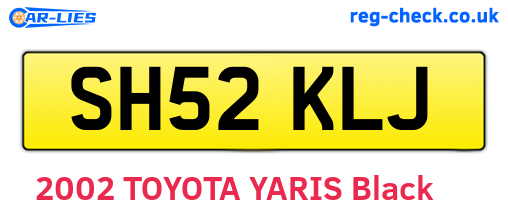 SH52KLJ are the vehicle registration plates.