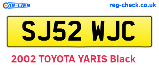 SJ52WJC are the vehicle registration plates.