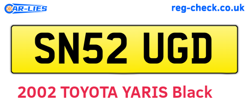 SN52UGD are the vehicle registration plates.