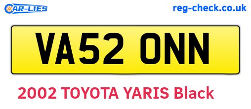 VA52ONN are the vehicle registration plates.