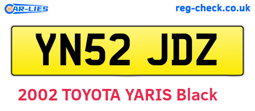 YN52JDZ are the vehicle registration plates.
