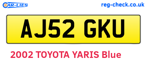AJ52GKU are the vehicle registration plates.