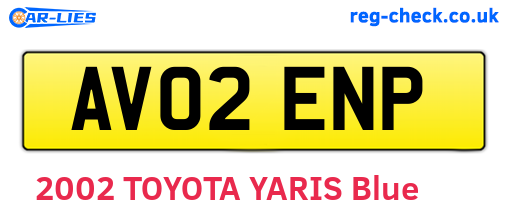 AV02ENP are the vehicle registration plates.