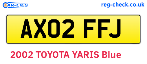 AX02FFJ are the vehicle registration plates.