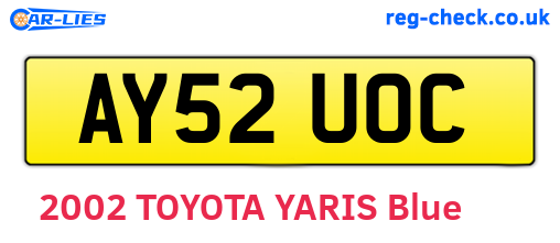 AY52UOC are the vehicle registration plates.