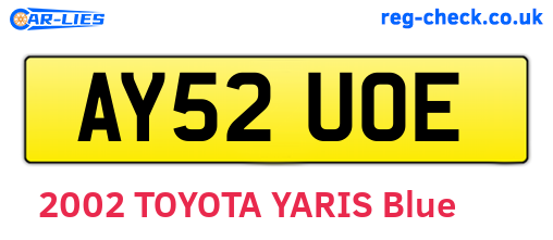 AY52UOE are the vehicle registration plates.
