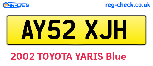 AY52XJH are the vehicle registration plates.
