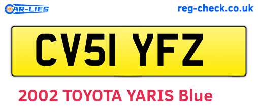 CV51YFZ are the vehicle registration plates.