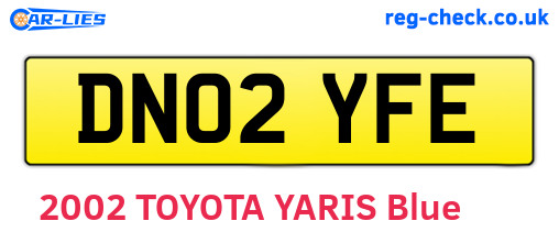 DN02YFE are the vehicle registration plates.