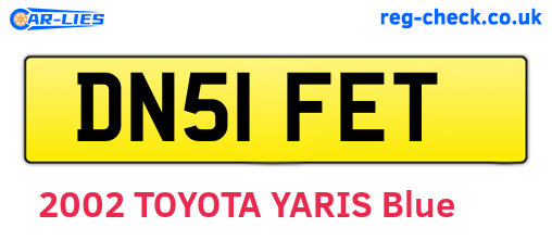 DN51FET are the vehicle registration plates.