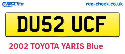 DU52UCF are the vehicle registration plates.