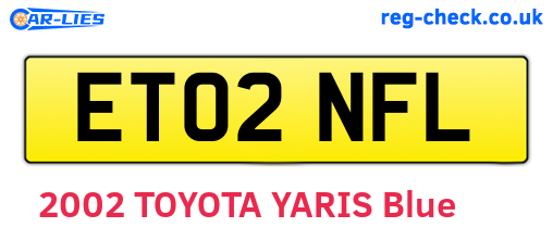 ET02NFL are the vehicle registration plates.