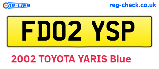 FD02YSP are the vehicle registration plates.