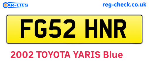 FG52HNR are the vehicle registration plates.