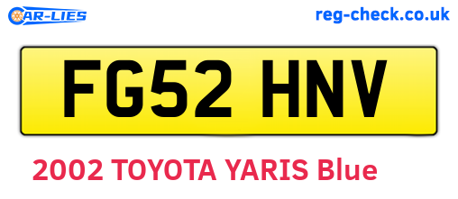 FG52HNV are the vehicle registration plates.