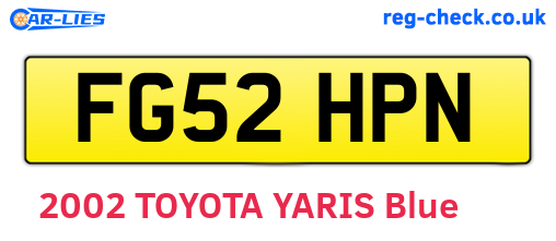 FG52HPN are the vehicle registration plates.