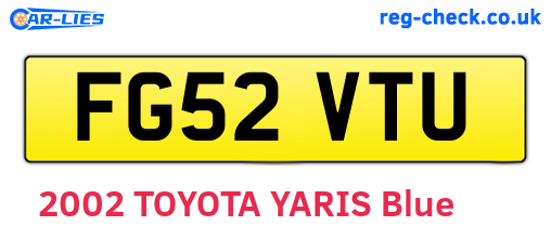 FG52VTU are the vehicle registration plates.