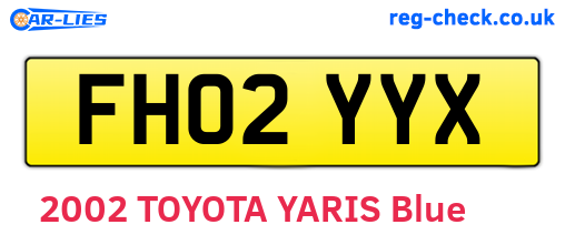 FH02YYX are the vehicle registration plates.