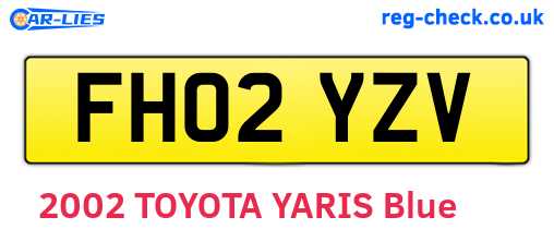 FH02YZV are the vehicle registration plates.