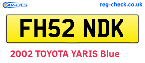FH52NDK are the vehicle registration plates.