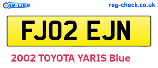 FJ02EJN are the vehicle registration plates.
