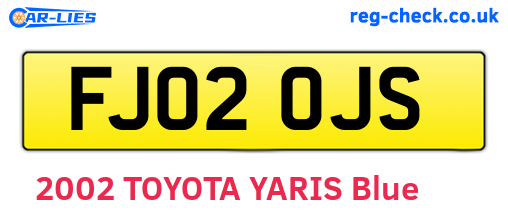 FJ02OJS are the vehicle registration plates.