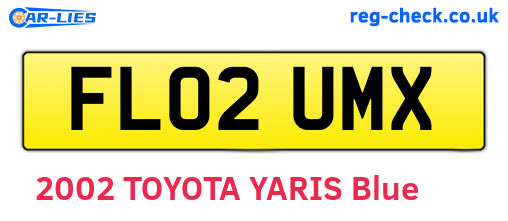 FL02UMX are the vehicle registration plates.