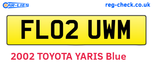 FL02UWM are the vehicle registration plates.