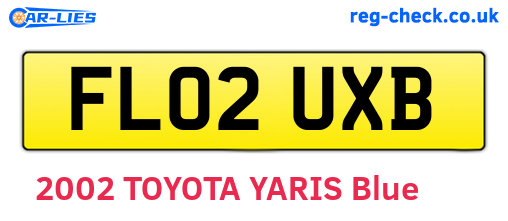 FL02UXB are the vehicle registration plates.
