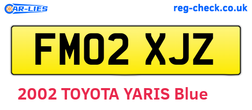 FM02XJZ are the vehicle registration plates.