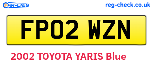 FP02WZN are the vehicle registration plates.
