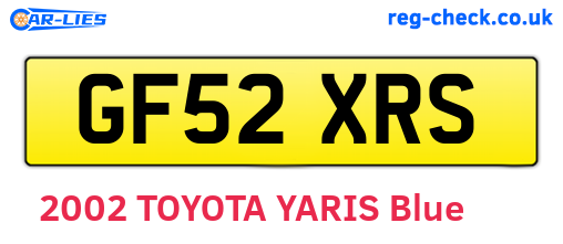 GF52XRS are the vehicle registration plates.