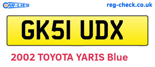GK51UDX are the vehicle registration plates.