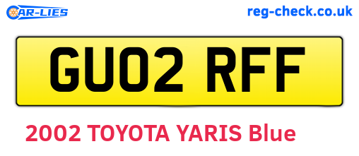 GU02RFF are the vehicle registration plates.