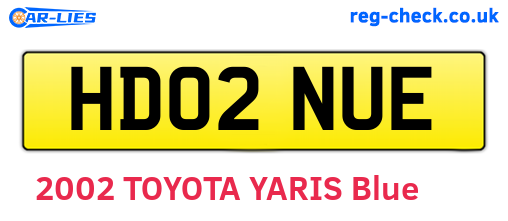 HD02NUE are the vehicle registration plates.