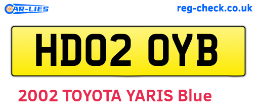 HD02OYB are the vehicle registration plates.