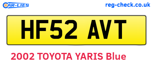 HF52AVT are the vehicle registration plates.