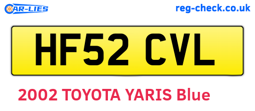 HF52CVL are the vehicle registration plates.