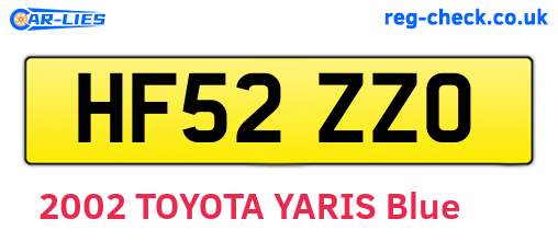 HF52ZZO are the vehicle registration plates.